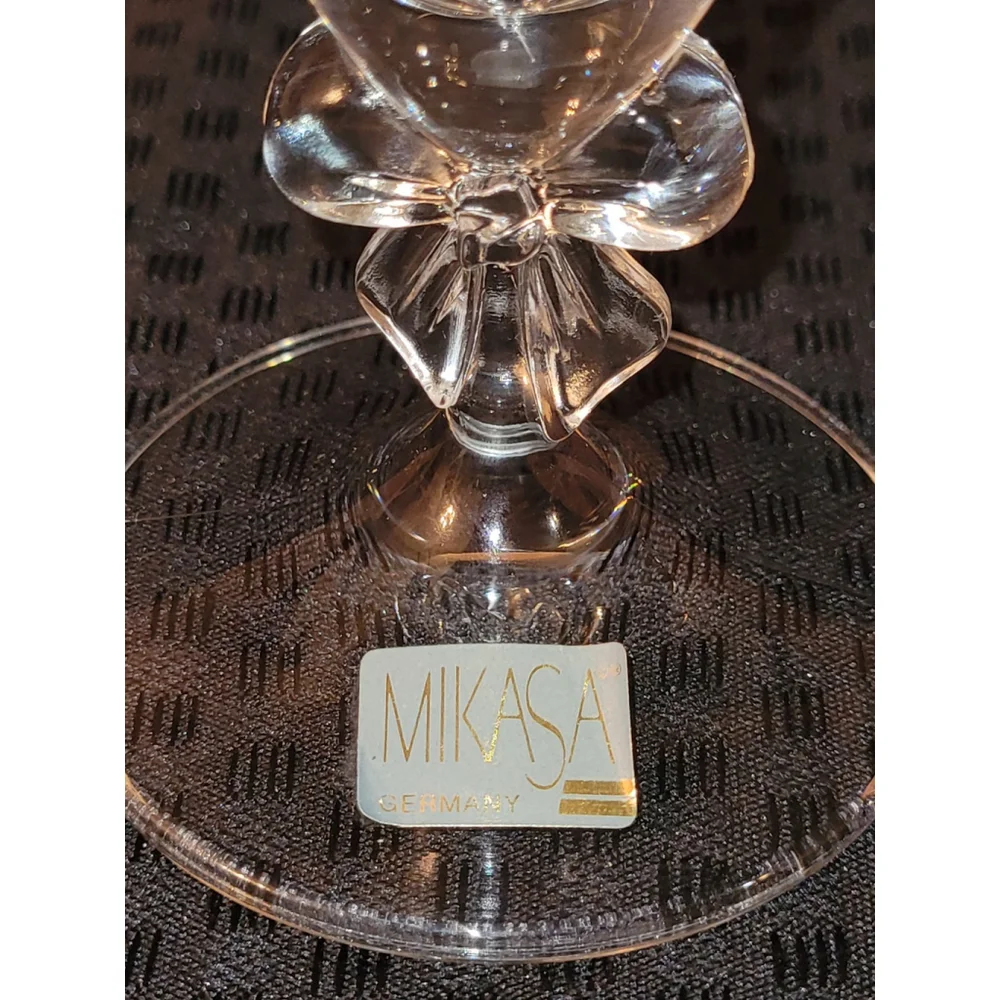 Mikasa Germany Crystal Bud Vase With Bow On Stem 9½